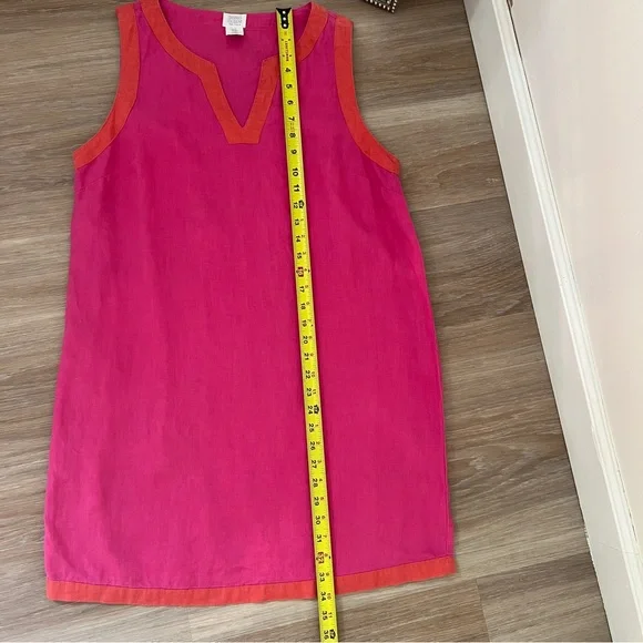 The Sigrid Olsen 100% Linen Sleeveless Shift Dress medium pink orange - Picture 4 of 4